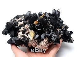 2598g Amazing Natural Black QUARTZ Crystal Cluster Mineral Specimen Healing