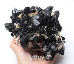 2598g Amazing Natural Black QUARTZ Crystal Cluster Mineral Specimen Healing