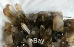 26kg Huge Raw Natural Smoke Citrine Quartz Crystal Cluster Points Rock Specimen