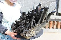 27000g(59.5Ib) Natural Beautiful Black QUARTZ Crystal Cluster Mineral Specimen