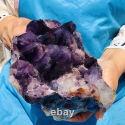 2750G Natural Amethyst Cluster Purple Quartz Crystal Rare Mineral Specimen