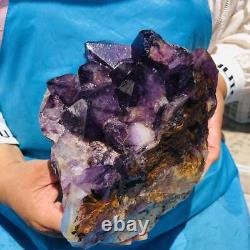 2750G Natural Amethyst Cluster Purple Quartz Crystal Rare Mineral Specimen