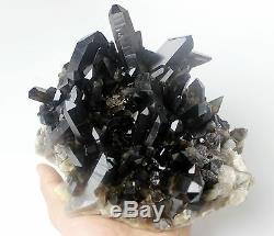 2765g Clear Natural Beautiful Black QUARTZ Crystal Cluster Specimen