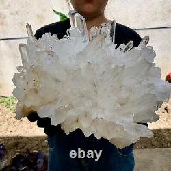 28.27LB Clear Natural Beautiful White QUARTZ Crystal Cluster Specimen Madagascar