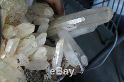 28.6lb The rare natural beautiful transparent skeletal crystal. Cluster specimen