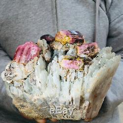 2873g Large Natural Pink Tourmaline Crystal Cluster Gemstone Mineral Specimen