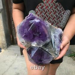 28LB Huge Natural amethyst Cluster purple Rare Quartz Crystal mineral Specimen