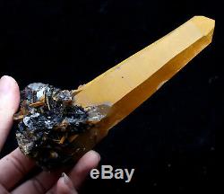 294.2g Natural Yellow Crystal Cluster &Flower Shape Specularite Mineral Specimen