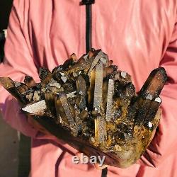 3.01LB Large Natural Citrine Quartz Cluster Crystal mineral specimen healing