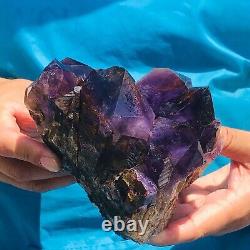 3.25LB Natural Amethyst geode quartz cluster crystal specimen Healing