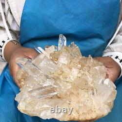 3.36LB Natural Clear Quartz Cluster Crystal Cluster Mineral Specimen Heals 413