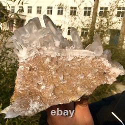 3.38LB Clear Natural Beautiful White QUARTZ Crystal Cluster Specimen
