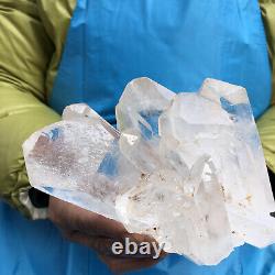 3.38LB Natural White Clear Quartz Crystal Cluster Rough Healing Specimen