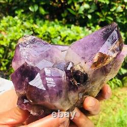 3.3LB Natural Amethyst geode quartz cluster crystal specimen Healing 387