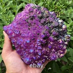 3.41LB natural purple cluster quartz crystal point mineral specimen gem XC475