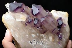 3.42lb NATURAL skeletal purple AMETHYST quartz Crystal Cluster Specimen