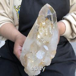 3.47LB Natural White Clear Quartz Crystal Cluster Rough Healing Specimen