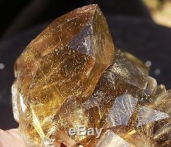 3.47lb Rare NATURAL Clear Golden RUTILATED QUARTZ Crystal Cluster Specimen
