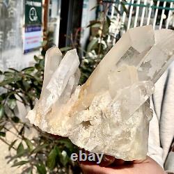3.4LB Clear Natural Beautiful White QUARTZ Crystal Cluster Specimen
