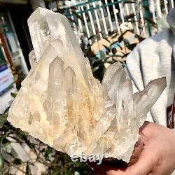 3.4LB Clear Natural Beautiful White QUARTZ Crystal Cluster Specimen