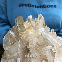 3.54LB Clear Natural Beautiful White QUARTZ Crystal Cluster Specimen CH239