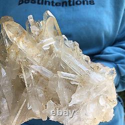 3.54LB Clear Natural Beautiful White QUARTZ Crystal Cluster Specimen CH239