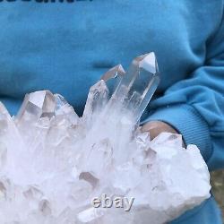 3.56LB Natural Transparent White Quartz Crystal Cluster SpecimenHealing 235