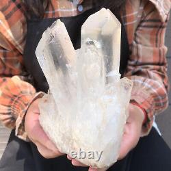 3.74LB Large Natural White Quartz Crystal Cluster Rough Specimen HEALING