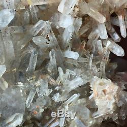 3.7lb Large Natural Clear Green Quartz Crystal Cluster Rough Specimen Healing