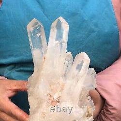 3.91LB Clear Natural Beautiful White QUARTZ Crystal Cluster Specimen
