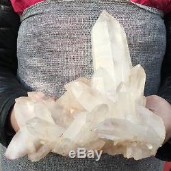 3.93LB Natural cluster Mineral specimen quartz crystal point healing 7.4 UK1436