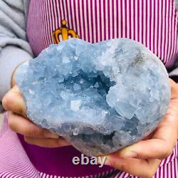 3.98LB Natural Beautiful Blue Celestite Crystal Geode Cave Mineral Specimen H678