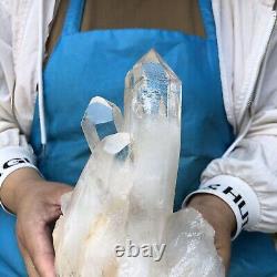 3.98LB Natural White Clear Quartz Crystal Cluster Rough Healing Specimen