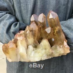3.98LB Natural smoky citrine quartz cluster crystal specimen healing MN860-GA