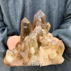 3.98LB Natural smoky citrine quartz cluster crystal specimen healing MN860-GA