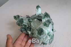3010g Natural Green Ghost Quartz Crystal Cluster Specimen #01