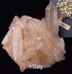 3016g Natural Clear Orange Skin Quartz Crystal Cluster Healing Mineral Specimen