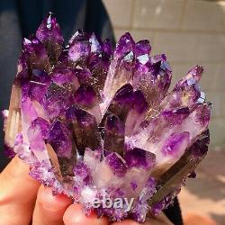 302G New Find Purple Phantom Quartz Crystal Cluster Mineral Specimen Hea A563