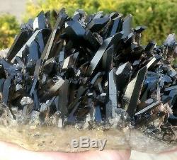 3041g Natural Beautiful Black Quartz Crystal Cluster Mineral Specimen Rare
