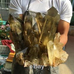 31.32LB Natural citrine cluster Mineral specimen quartz crystal healing TT254-1