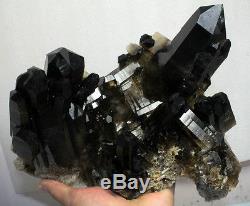 3129g AA++ Rare Amazing beautiful Black QUARTZ Crystal Cluster Tibetan Specimen
