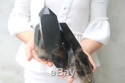 3180g Natural Beautiful Black Smoke Quartz Crystal Cluster Tibetan Specimen B803