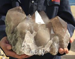 32.8lb Large natural Rutile smoky crystal rock quartz cluster point specimen