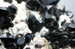 3255g NATURAL Black Quartz Crystal feldspar intergrowth Cluster Specimen Rare