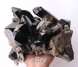 3340g Natural Black Quartz Point Crystal Cluster Wand Healing Mineral Specimen