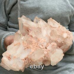 3358g Large Natural Clear Pink Quartz Crystal Cluster Rough Healing Specimen