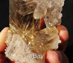 336.8g New Find NATURAL Clear Golden RUTILATED QUARTZ Crystal Cluster Specimen