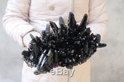 3360g Natural Beautiful Black Quartz Crystal Cluster Tibetan Specimen #99