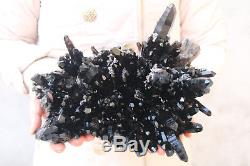 3360g Natural Beautiful Black Quartz Crystal Cluster Tibetan Specimen #99