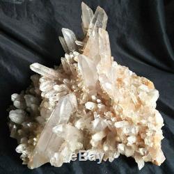 34.2LB Huge Natural Clear White Quartz Crystal Cluster Points Original Raw Stone